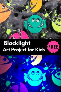 blacklight art project for kids with free printables