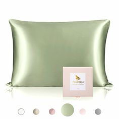 Our pillowcase is made of 25 Momme silk, with rich elastic touch, extremely soft appearance, not easy to wrinkle. The surface of the silk pillow cover is smooth and shiny, reducing friction on beautiful curly hairstyles and the face. And the hidden zipper closure design avoids your pillows from escaping during your sleeping. Our silk pillow cover is suitable for home and hotel bedding. Size: Queen/20"x30".  Color: Green. Green Silk Pillowcase, Best Silk Pillowcase, Silk Pillowcase Hair, Silk Pillow Cover, Facial Wrinkles, Long Pillow, Printed Pillowcases, Silk Pillow, Silk Pillowcase