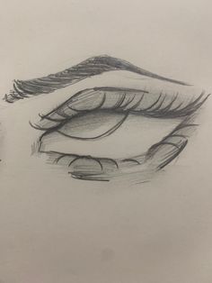 a pencil drawing of a woman's eye