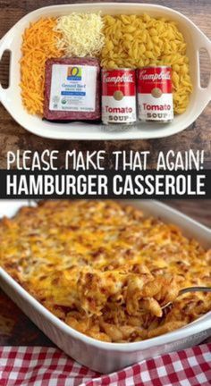 an easy hamburger dinner casserole with cheese and noodles