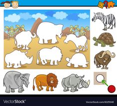 children's educational puzzle game with wild animals