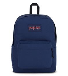 SuperBreak® Backpack, A Classic Pack | JanSport Dark Blue Jansport Backpack, Navy Blue Jansport Backpacks, Blue Jansport Backpacks, Blue Jansport Backpack, Jansport Backpacks, High School Backpack, Aesthetic Backpack, Lightweight Backpack, Backpack For Teens