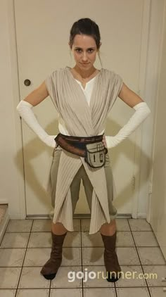 a woman is dressed up as star wars character