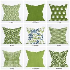 pillows with different patterns and sizes are shown in the image, which is also available for purchase