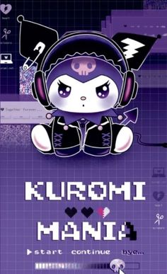 the poster for kuromi manu's upcoming album is shown in purple