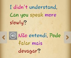 the words are written in different colors and font on a piece of parchment paper that says, i didn't understand can you speak more slowly?