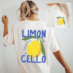 Get ready to be OBSESSED with our new Limoncello - La Dolce Vita Shirt! It's the cutest and most trendy way to emit all those important Tomato Girl Summer Aesthetic Vibes! This is the perfect Y2K Beachy TShirt. Also great as bartender gift or a gift for all the Limoncello Signature Drink Lovers! * Q U I C K * F A C T S * ✺ 100% preshrunk cotton ✺ Wash and dry normally (on cool for best results) * S I Z I N G * ✺ Models are wearing size XL ✺ Sizing is unisex so runs like men's, though not overly large ✺ Most women find their typical size works best, since they are meant to fit a touch loose ✺ Size guide and fit:  * S H I P P I N G * T I M E S * ✺ Our items are individually made with love for each of our buyers. Because of this, our processing time is 2-5 business days (depending on order vo White Lemon Print T-shirt For Summer, White Short Sleeve Top With Lemon Print, Short Sleeve Lemon Print Graphic Tee, White Short Sleeve T-shirt With Lemon Print, Cotton T-shirt With Lemon Print, Short Sleeve, Cotton Short Sleeve T-shirt With Lemon Print, White Crew Neck T-shirt With Lemon Print, Summer Lemon Print Crew Neck Top, Spring Cotton T-shirt With Lemon Print