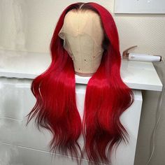 Colourful Wigs, Lux Hair, Lace Fronts, Root Color, Wig Ideas, Hair Tape, Red Wigs, Colored Wigs, Straight Lace Front Wigs