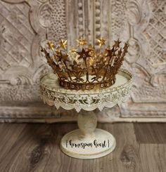 Goddess Crown | Homespun Heart Star Crown, Crown Decor, Goddess Crown, Fairy Crown, Royal Jewels, Gold Crown, Antique Pewter, French Antique, Antique Metal