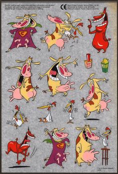 cartoon characters are dancing and having fun