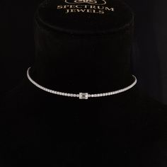 **Product Description** At the heart of this opulent creation lies a stunning array of diamonds, meticulously set in a brilliant 18k gold choker. The diamonds, totaling an impressive 14K carats, are carefully selected for their exceptional quality, ensuring a scintillating play of light that dazzles with every movement. Baguette Cut Diamond Choker Necklace, 18K White Gold Diamond Necklace, Cluster Necklace, Wedding Necklace, Minimalist Necklace, Women's Gift   **About The Article :- ✦Handmade / Exquisite Evening Jewelry With Brilliant Cut, Elegant Sterling Silver Tennis Necklace With Single Cut Diamonds, Classic Tennis Choker Necklace For Formal Occasions, Classic Formal Tennis Choker Necklace, Diamond White Diamond Cut Necklace For Evening, Diamond Cut Diamond White Necklaces For Evening, Diamond Cut Necklaces In Diamond White For Evening, Diamond Cut White Necklace For Evening, Timeless Moissanite Necklaces For Formal Occasions