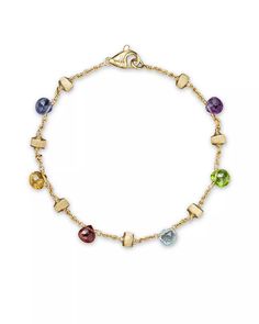 Marco Bicego - Paradise Mixed-Gemstones Bracelet Multicolor Multi-stone 14k Gold Bracelets, Multi-stone 14k Yellow Gold Bracelets, Yellow Gold Gemstone Bracelet In Fine Jewelry Style, Yellow Gold Multi-stone Bracelet Gift, 14k Yellow Gold Multi-stone Bracelets, 14k Yellow Gold Multi-stone Bracelet, Elegant Multicolor Birthstone Bracelets, Elegant Multicolor Birthstone Bracelet, Gold Bracelet With Gemstone Accents In 14k Gold