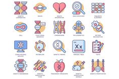 the icons for science and technology are shown in this illustration, with different types of symbols