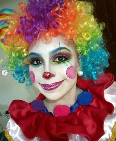 Cute Clown Face Paint, Clown Make Up Karneval, Clown Costume Makeup, Female Clown Makeup, Maquillaje De Payaso Mujer, Clown Costume Diy, Clown Costume Women