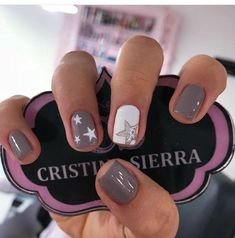 Gray Star Nails, Glitter Toe Nails, Stars Nails, Sassy Nails, Striped Nails, Cute Gel Nails, Girls Nails, Dipped Nails, Fancy Nails