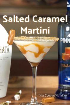 the salted caramel martini is ready to be served