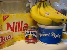 bananas and yogurt are sitting on a counter