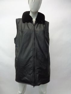 BRAND NEW BLACK SHEARED BEAVER FUR & BLACK LEATHER REVERSIBLE VEST FOR WOMEN! IT IS MADE FROM FULL PELTS. THE COLLAR STYLE IS "WING", IT CLOSES  WITH FRONT ZIPPER AND HAS TWO SIDE POCKETS. THIS ITEM IS BRAND NEW, MADE TO MEASUREMENT. PLEASE LET US KNOW YOUR HEIGHT, WEIGHT AND BUST CIRCUMFERENCE TO CREATE THE VEST FOR YOUR SIZE. MEASUREMENTS:   LENGTH: 29.5"       SIZE:  MADE TO MEASUREMENT WHY YOU SHOULD BUY YOUR PRE-OWNED FURS ONLY FROM OUR COMPANY? BECAUSE WE SIZE AND REPAIR OUR COATS BEFORE SHIPPING AND WE OFFER A RETURN POLICY...NO RISK 100% SATISFACTION. BRAND NEW COATS: ONCE MEASUREMENTS ARE RECEIVED (HEIGHT,WEIGHT, CHEST/BUST, SLEEVE LENGTH AND LENGTH OF THE COAT WANTED), YOUR BRAND NEW FUR WILL BE MADE TO MEASUREMENT AND WE CAN GUARANTEE PERFECT FIT, AS A PATTERN WILL BE MADE TO TH Wing It, Vest For Women, Vest Women, Reversible Vest, Vest Outfits, Western Outfits, Womens Vest, Collar Style, Front Zipper