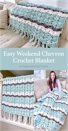 easy weekend chevron crochet blanket