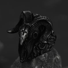 DETAILS   SPU： TR12826   Handmade item    Materials: 316L Stainless steel   Width:14.1mm  Style: Gothic, Punk, Biker      DESCRIPTION  Due to various coincidences, goats have become a representative of demons in Western mythology and culture. This is also a relatively unique demonic culture in the West.  Satan Baphomet Goat Ring is Best Gift for Boyfriend, Father, Husband, Son, Friends. Suitable for Holiday, Business, Halloween, Christmas, Birthday, Anniversary, Valentine's Day, Wedding, Engagem Goat Ring, Best Gift For Boyfriend, Baphomet Goat, Satanic Jewelry, Goat Skull, Best Boyfriend Gifts, Nordic Vikings, Style Gothic, Viking Symbols