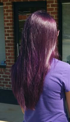 Purplish Hair Color, Plum Hair With Black Highlights, Purple Hair Care Products, Purple Hue Hair, Dull Purple Hair, Purple Hair Gloss, Dark Reddish Purple Hair, Purple Hair Tint, Purple Shades Hair