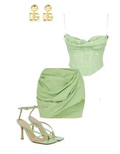 Green Outfit Polyvore, Pretty Green Outfits, Boujee Outfits, Looks Chic, Fancy Outfits, Teenage Fashion Outfits, Lookbook Outfits, Kpop Outfits, Fame Dr