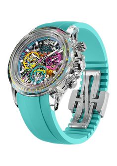 AET REMOULD's Graffiti Collection is a perfect canvas for imaginative artists and a great example of artistic expression in a watch. Now, the collection welcomes a new model that continues the concept of its predecessor, "ONE", with an imaginative graffiti dial in unrestrained brushstrokes and bright colours. Rolex Daytona Watch, Daytona Watch, Fancy Watches, Popular Art, Watch For Men, Mascot Design, Casual Watches, Rolex Daytona