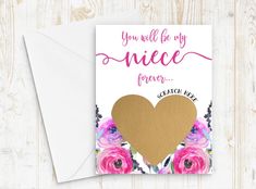 a card with the words you will be my nice forever and a heart on it