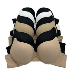 PRICES MAY VARY. Get 6 pcs Double Push Up Bra at one fixed price Standard USA Bra Size available Full Cup Bras As Picture Show with Add 2 cup super thick Push up Bra, please check at the picture for details. Boostbra cup with Full lace or Plain or demi bra designed by our own designers Hand Wash for best care You will get 6 pcs bras with 6 different colors as shown on image at one price. Thick push up padding with different design to choose from It is supportive and great for all event such as w A Cup Bra, Bra Image, Push Up Pads, Lounge Lingerie, Everyday Bra, Demi Bra, Bra Cups, Outdoor Woman, Bra Lingerie