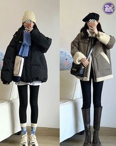 Cold Outfits Aesthetic Korean, Korea Winter Outfit Snow, Winter Outfits For Korea, Cold Weather Korean Outfits, Korean Winter Outfits 2023, Cold Winter Outfits Japan, Korean Fall Fashion 2023