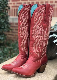 Corral E1318 Bridal Cowboy Boots, Coral Boots, Brown Fringe Boots, Red Cowgirl Boots, Boots For Ladies, Black Fringe Boots, Boy Boots, Red Cowboy Boots, Fashion Cowboy Boots