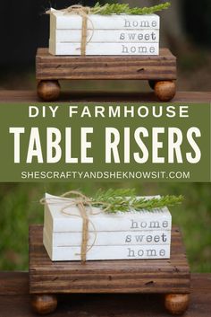 diy farmhouse table risers made from wooden crates