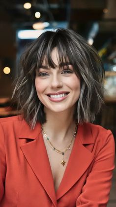 Midi Bob Haircut With Bangs, Bobs And Bangs, Women’s Haircuts With Bangs, Neck Length Hair, Fine Hair Bangs, Messy Bob Haircut, Short Hairstyles 2015, Messy Bob Hairstyles, Bob Haircut With Bangs