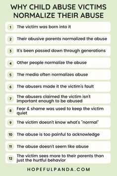 12 Reasons Child Abuse Victims Normalize Their Abuse Therapy Topics, Manipulative People, Emdr Therapy, You're The One, Dissociation, Mental And Emotional Health, Toxic Relationships, Coping Skills, Mental Health Awareness