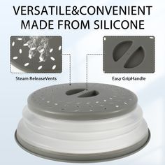 the instructions for how to make a vase and cover from silcone with pictures on it