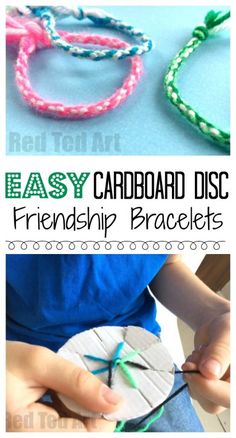 the easy and fun diy card board bracelets for kids to make with their hands