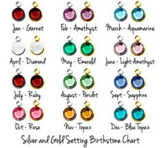 the different types of swaron and bezeling earrings with names on them