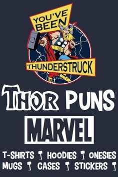 an advertisement for the thunder punks's t - shirts and hoodies ones must cause stickers