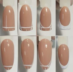 French Tip Nails For Beginners, Beginner French Tips Nails, Nails Design Tutorial Easy, Beginning Nail Art, Nail Drawing Tutorial, How To Draw French Tip Nails, French Tip How To, Nail Background Ideas, Simple Nails For Beginners