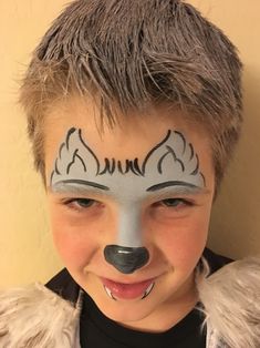 Werewolf Face Paint, Wolf Face Paint, Face Painting Halloween Kids, Dog Face Paints, Easy Halloween Face Painting, Maquillage Halloween Simple, Halloween Makeup For Kids