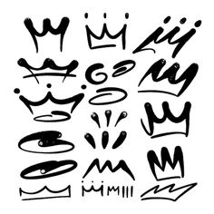 the letters and numbers are drawn in black ink on a white background, each with different shapes