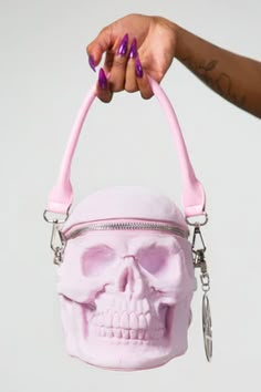 Grave Digger Skull Handbag [BLOOD] | Killstar Funky Purses, Skull Handbags, Skull Purse, Skull Bags, Grave Digger, Fancy Things, Halloween Queen, Aesthetic Nails, Pink Skull