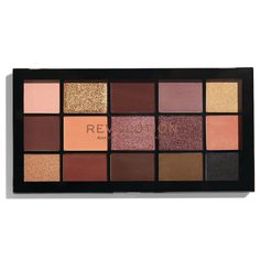 Velvet Rose is a new addition to the Re-Loaded family, our bestselling makeup pigment palettes. A truly compelling mixture of 15 smooth and rich shades, featuring essential beiges and browns, multi-functional shimmery golds, burgundy hues and an ultra pigmented black with a copper glitter twist. Step up your makeup game with this highly pigmented, easily blendable palette. Spritz your makeup brushes with Makeup Revolution Hyaluronic Fixing Spray to intensify the pigment. Shades; matte peachy bei Makeup Revolution Eyeshadow, Revolution Beauty, Rose Eyeshadow, Revolution Eyeshadow, Makeup Pigments, Best Eyeshadow Palette, Fixing Spray, Makeup Eyeshadow Palette, Velvet Rose