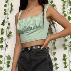 - Prices Are Negotiable - Super Cute And Trendy Green Tank! Never Worn, In Brand New Condition Lace Tube Top, Tan Tank Top, Satin Tank Top, Heart Sweater, Green Tank, Ribbed Crop Top, Ribbed Tank Tops, Shein Tops, Print Tank