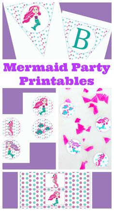 mermaid party printables with the letter b