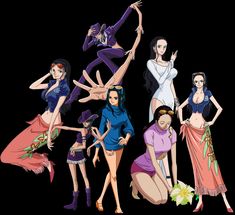 an animated group of women dressed in different styles and colors, all posing for the camera