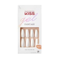 Product Description Effortless Elegance at Your Fingertips Transform your look in minutes with KISS Gel Fantasy Press On Nails in 'True Color' White! 💅✨ These long, coffin-shaped nails offer salon-quality style without the salon price. Perfect for conscious buyers who value both aesthetics and convenience. 28 nails for a perfect fit Long-lasting gel finish Trendy coffin shape Brilliant white color Ideal for special occasions or everyday glamour. No need for time-consuming salon visits! Quick Ap Kiss Gel Fantasy Nails, Kiss Press On Nails, Sculpted Gel Nails, Classy Acrylic, Gel Manicure At Home, Sculpted Nails, Pink Gel Nails, Kiss Nails, Gel Glue