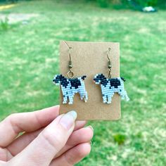 Cute, handmade Black and White Irish Setter earrings perfect for you or any dog lover in your life! Hooks available in Gold, Silver, Bronze, Bright Gold, Bright Silver, and Rose Gold Made using a pattern, with permission, from TinyCrossStitchCo.Etsy.com (Go check them out, their stuff is the cutest!) Dog Earrings, Irish Setter, Bright Gold, Earrings Black, Black & White, Dog Lover, Or Rose, Jewelry Earrings Dangle, Dangle Drop Earrings