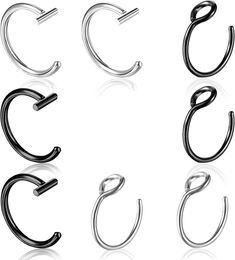 Store New Arrivals Add to Favorite View Feedback Contact     8Pcs Fake Lip Piercing Silver Black 18G Fake Nose Piercing Fake Lip Ring 20G Stainless Steel Clip on Nose Ring for Women Non Piercing Faux Nose Piercing Jewelry 8Pcs Fake Lip Piercing Silver Black 18G Fake Nose Piercing Fake Lip Ring 20G Stainless Steel Clip on Nose Ring for Women Non Piercing Faux Nose Piercing Jewelry Product name: 8pcs stainless steel faux septum nose rings Product style: European and American Product color: black, steel color Product material: stainless steel Single product size: 20G: 0.8mm, inner diameter 8mm. 18G: 1.0mm, inner diameter 8mm Packaging size: 9 x 6 x 1cm Product list: 8pcs stainless steel fake nose cuff Product Dimensions: 2.36 inches x 3.54 inches x 0.39 inches. Weight: 0.07 oz About Us Our vi Fake Nose Cuff, Fake Lip Piercing, Nose Piercing Fake, Fake Septum Piercing, Fake Nose Piercing, Clip On Nose Ring, Fake Lip Ring, Faux Septum, Nose Cuff