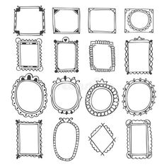 a set of hand drawn frames